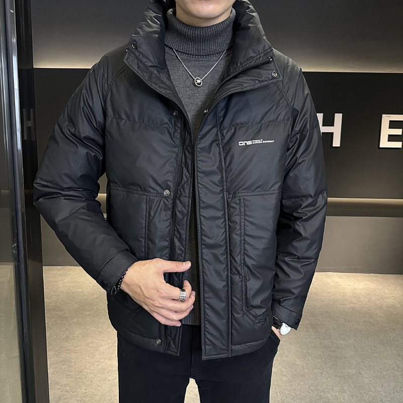 Casual solid color velvet windproof down jacket