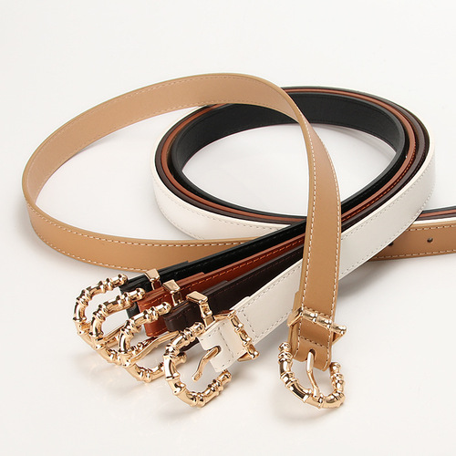  new fashionable and versatile women's belt with jeans, suit pants, casual and simple alloy pin buckle belt