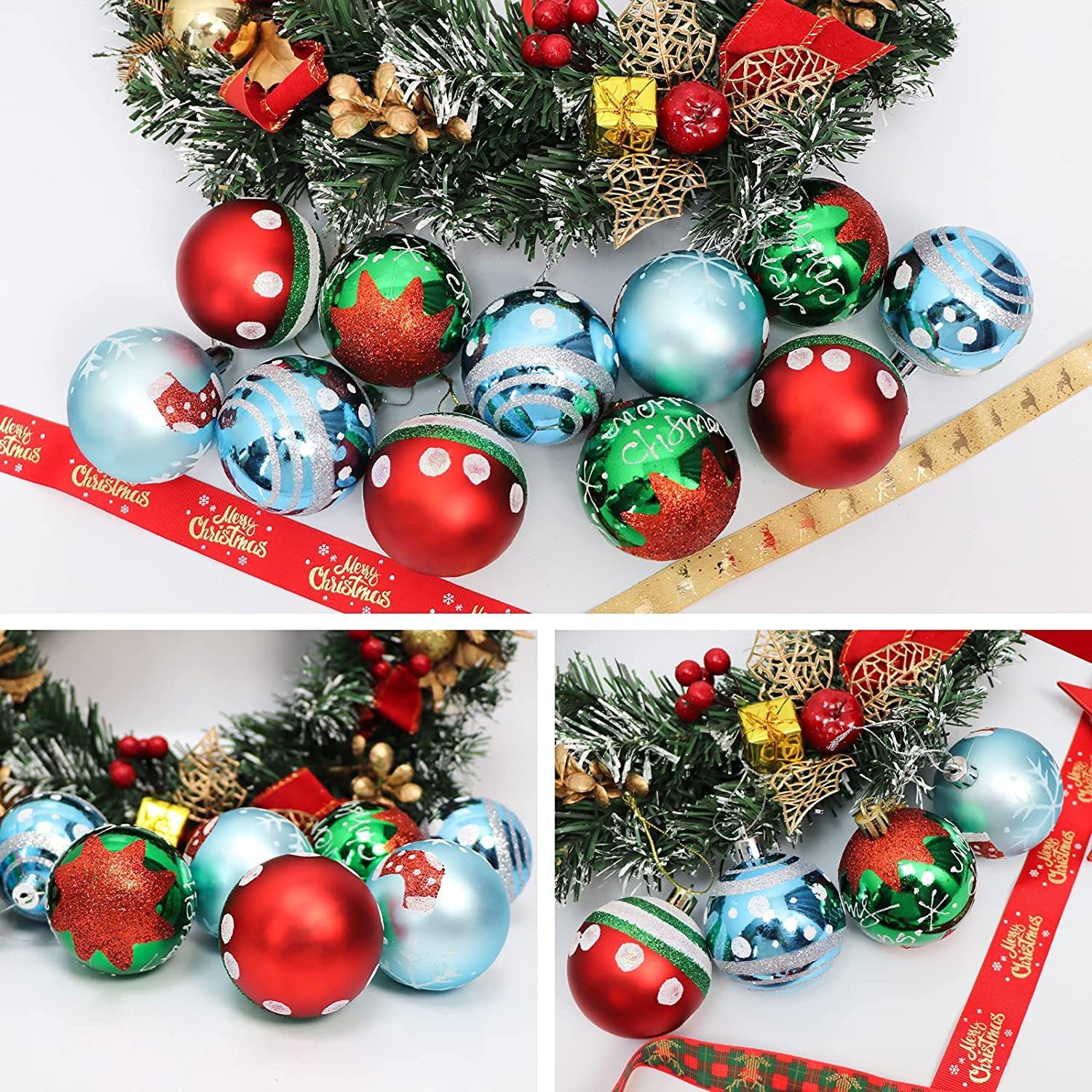 Transfronterizo nuevo 6CM24 barril pintado Navidad colgante conjunto de decoración de tiendas navideñas