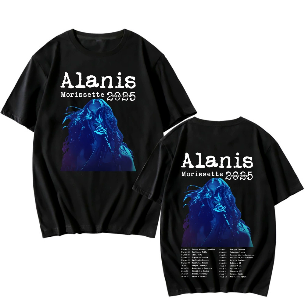 [Футболки World Tour Alanis Morissette короткие рукава хлопковая футболка Т-с]