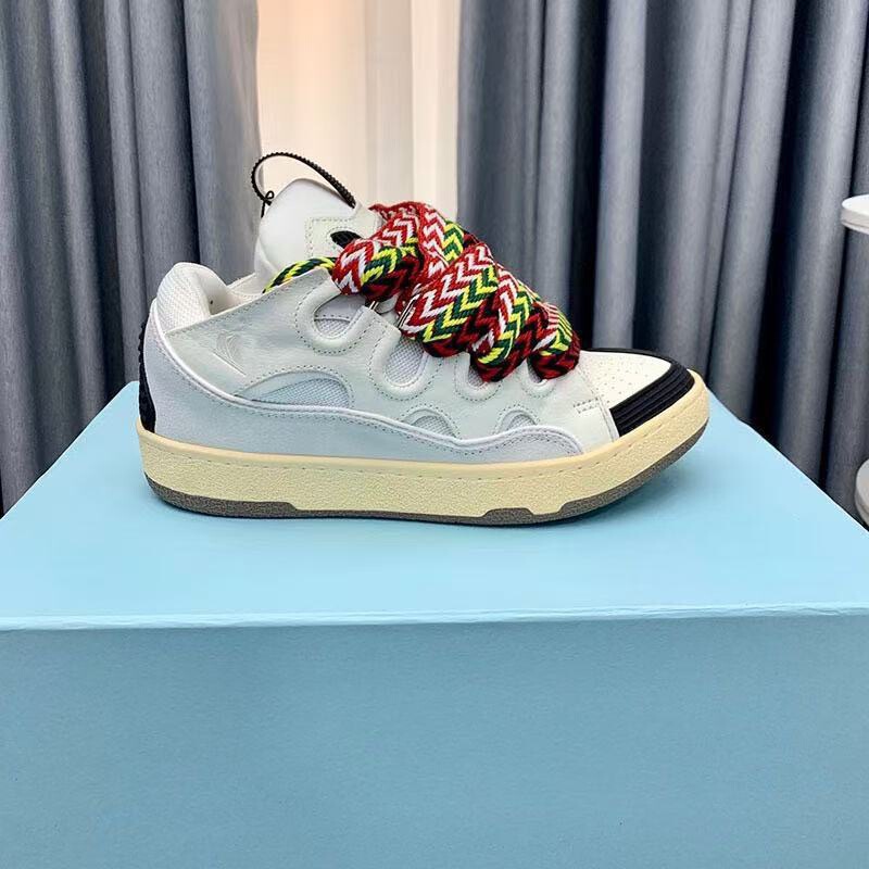 Langfan Women's Shoes 2025 New Model Dexun Curb Casual Versatile Couple Skateboard Shoes Dad Shoes Bread-Style Breathable Lightweight