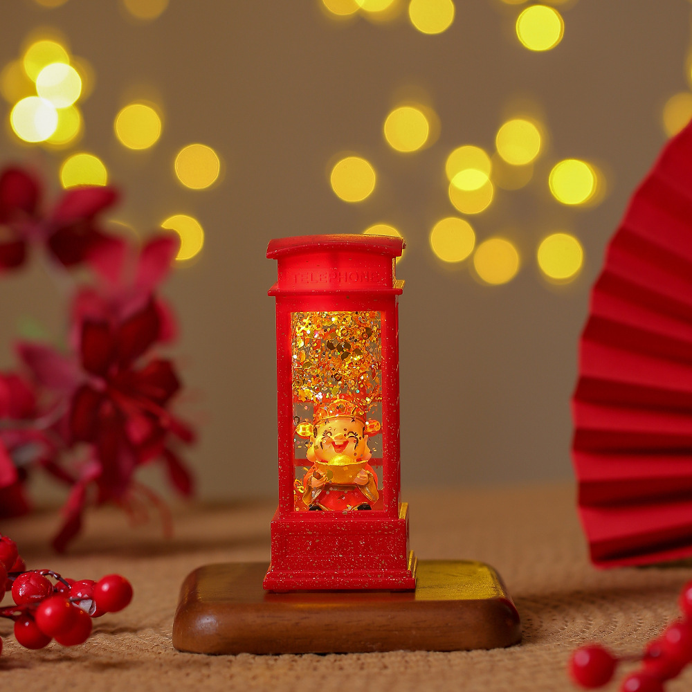 Dios de la fortuna lámpara de viento pequeña lámpara de aceite regalo de Año Nuevo decoración de escritorio decoración creativa LED luminosa lámpara de noche Dios de la fortuna