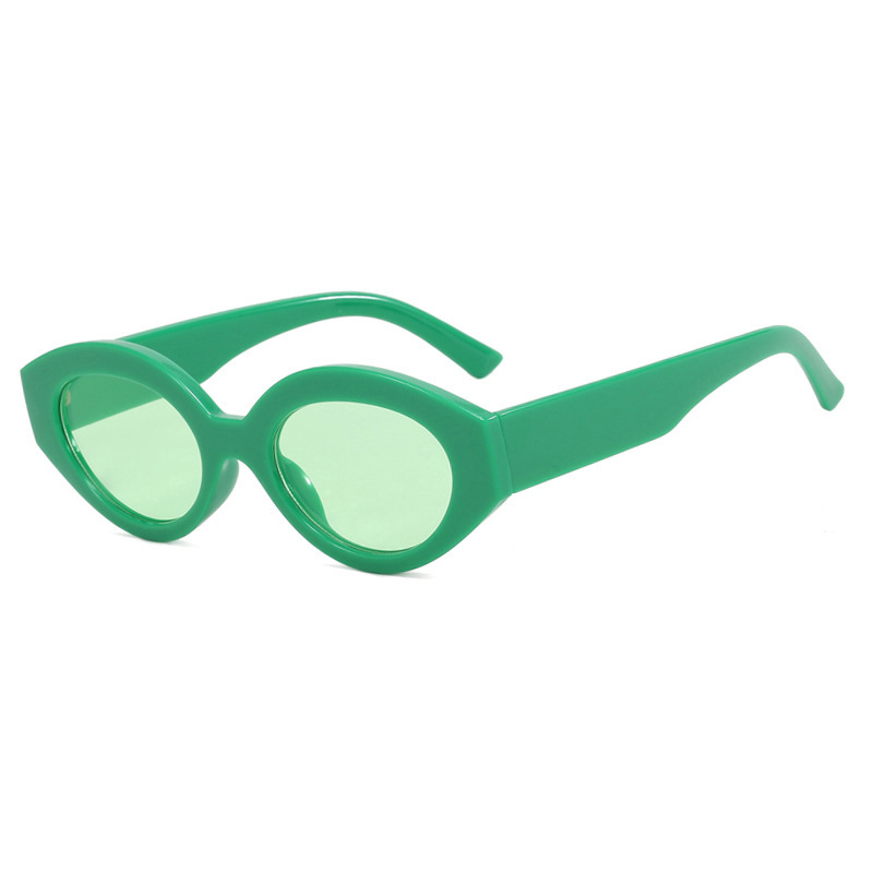 2024 nuevas gafas de sol para exteriores con ojo de gato ovalado de marco pequeño y simple transfronterizo