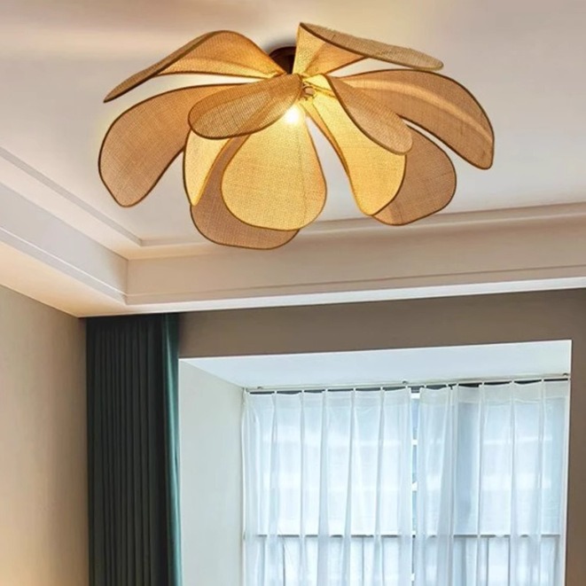 Estilo japonés <unk> viento silencioso tejido a mano sala de té Zen sala de estar dormitorio comedor vivienda creativa liendel de pétalos de vid
