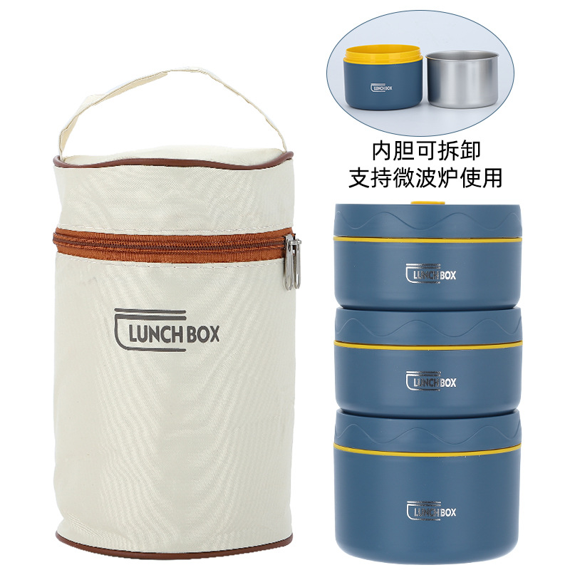 Caja de almuerzo aislada de acero inoxidable 304 sellado redondo caja de almuerzo portátil caja de almuerzo caja de oficina estudiante