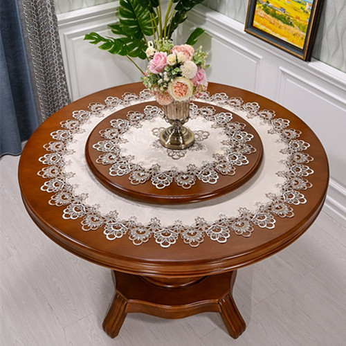 Fresh lace small round table tablecloth round tablecloth coffee table cloth white fabric anti-scalding mat simple European style home