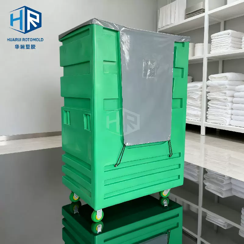 pe塑料笼车酒店宾馆布草专用塑料笼车洗涤厂布草搬运周转手推车