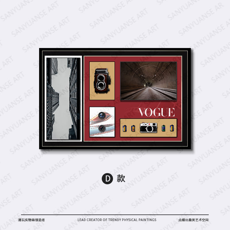 Pintura física tridimensional Entrada Sala de estudio Modelo Estudio Pintura decorativa Hotel Cámara retro Pintura colgante