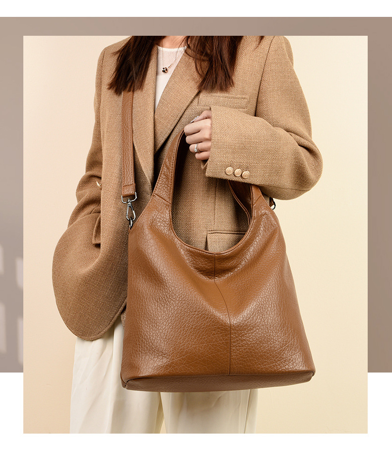 Borsa da donna, borsa nera grande, nuova borsa tote da donna, borsa versatile sotto le ascelle, borsa a tracolla monospalla di grande capacità_voghion.com