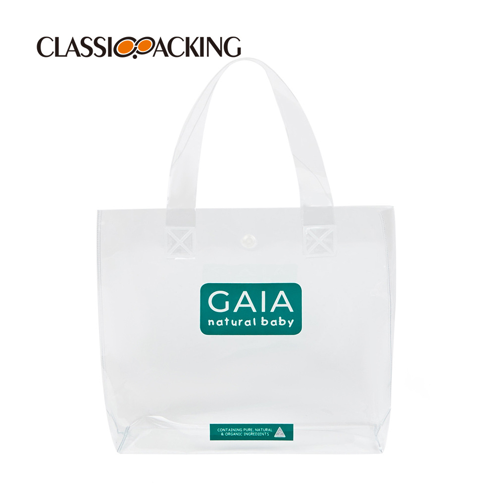 Fábrica al por mayor bolsa de embalaje portátil pvc transparente engrosada bolsa de regalo de plástico bolso de regalo de mano con logotipo image 6
