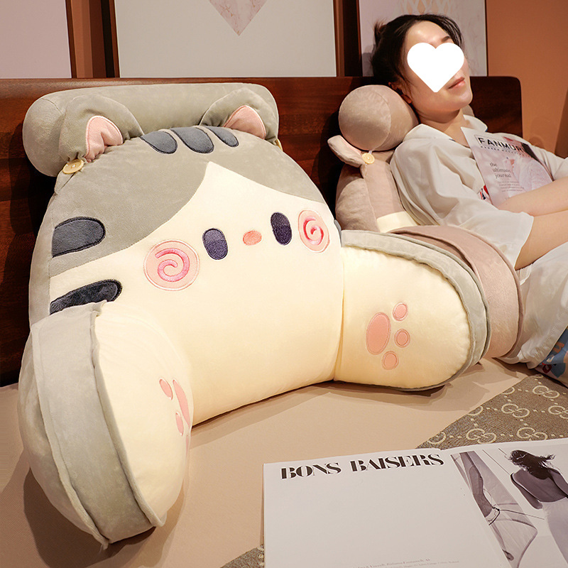 New Pillow for Bed, Neck Pillow for Dormitory, Cartoon Bedside Cushion, Sofa, Large Back Cushion, Removable and Washable Waist Protector