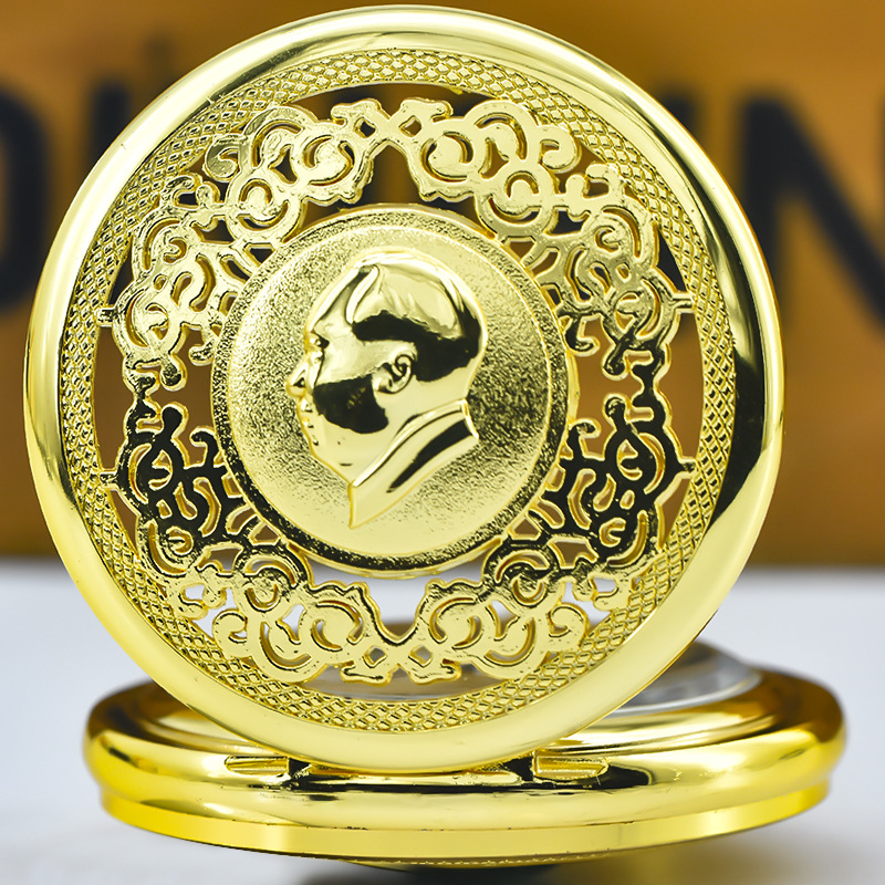 Large Digital Commemorative Vintage Pocket Watch Retro Nostalgic Flip-Top Necklace Watch for Men and Women with Large Dial