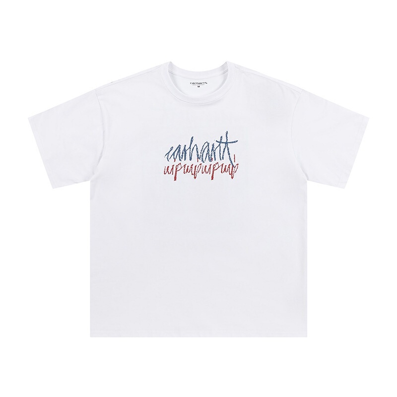 2026 Summer New Trendy Brand Carhartt Retro Graffiti Double Yarn Pure Cotton Unisex Versatile Short-Sleeve T-Shirt