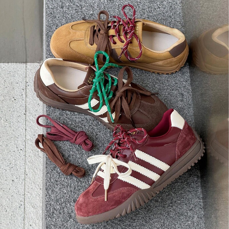 Adidas Genuine Leather Women's Shoes with Three Stripes, German Training Shoes, 2025 Autumn Vintage Niche Casual Shoes, Height-Increasing Sports Shoes, Forrest Gump Shoes