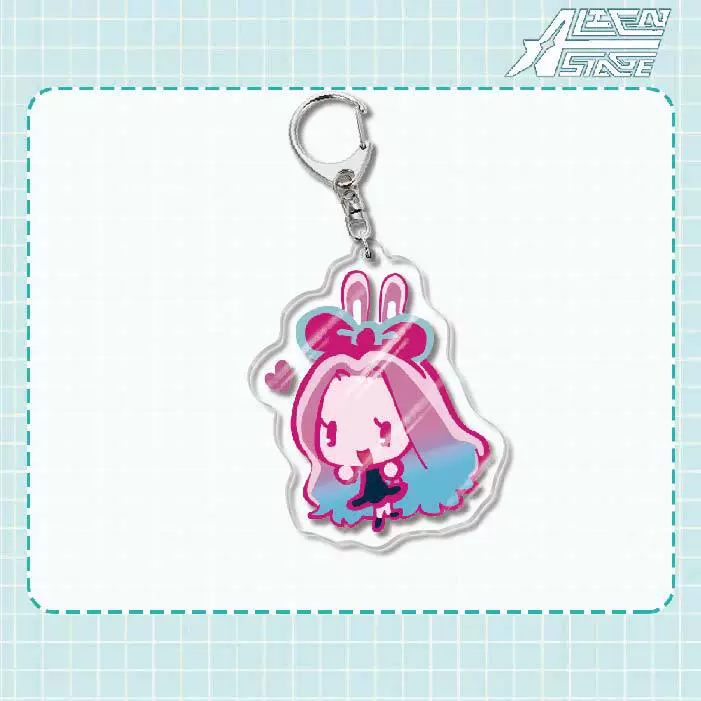 Acrylic keychain (Alien Stage) Mizi Sua, double‑sided 6 cm, metal ring & clasp