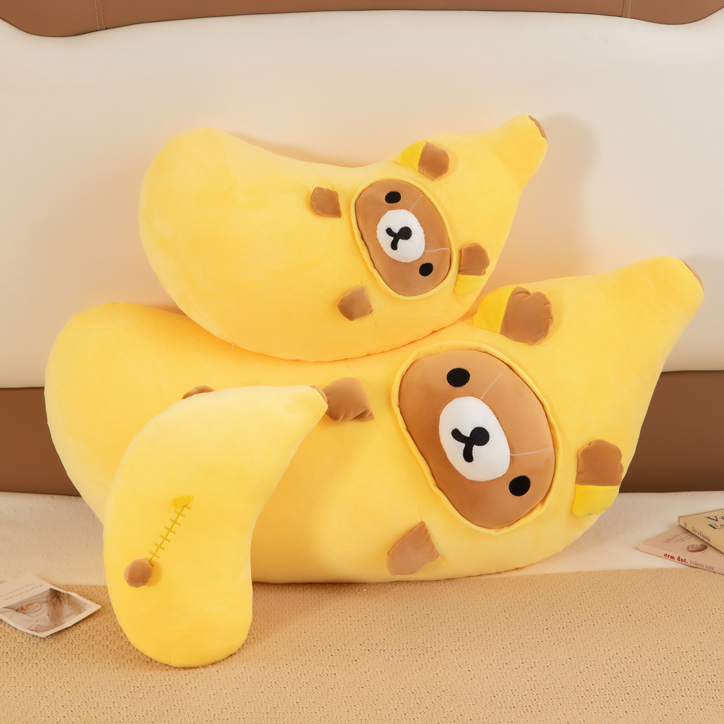 New banana Rilakkuma plush pillow, long pillow, plush toy, cute banana doll, gift for women, foreign trade doll
