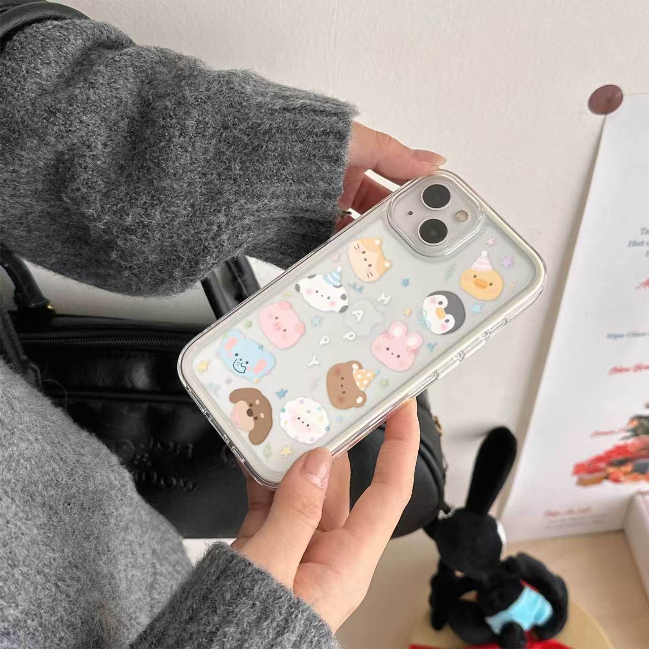 小动物派对三合一适用苹果16手机iphone13PROMAX华为小米14手机壳