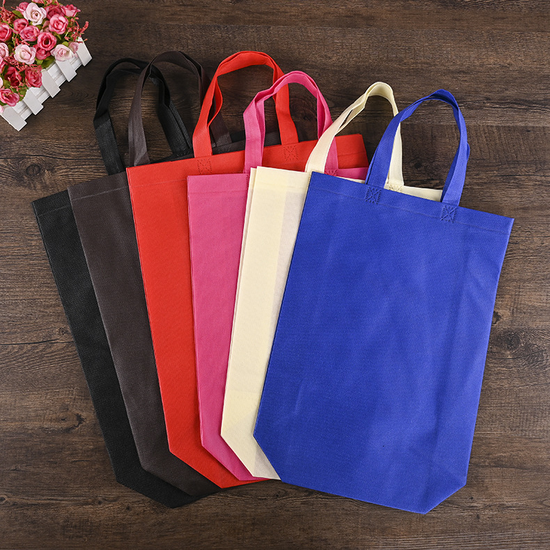 厂家直供彩色无纺布手提袋无纺布折叠购物袋有底有侧无纺布手提袋