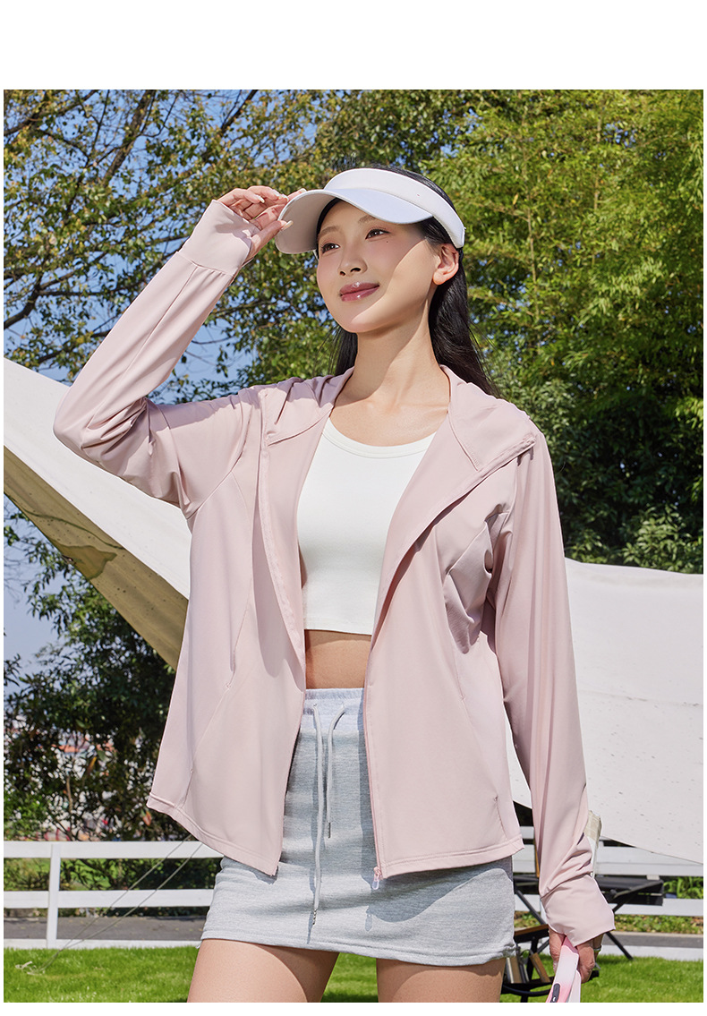 Ropa de protección solar al aire libre de primavera y verano profesional de nailon completo para hombres UPF50 con capucha de viaje chaqueta superior ligera color sólido estilo fino