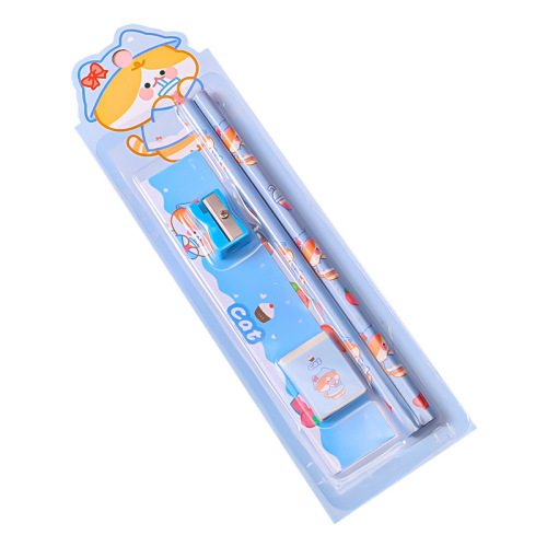 Children's Pencil Stationery Set 5-piece Primary School Supplies Activity Prizes Kindergarten Activity Gifts