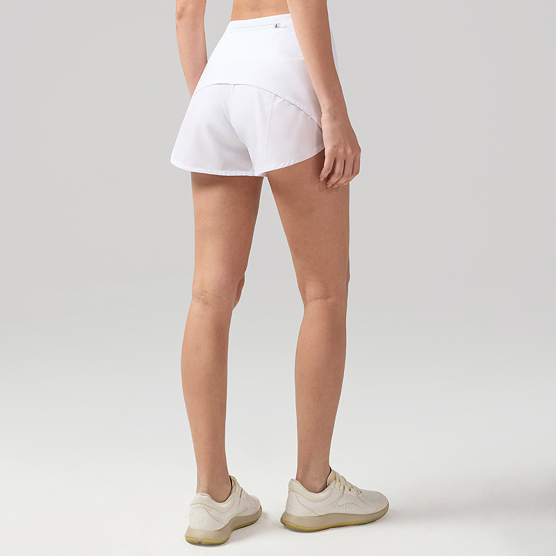 Shorts deportivos refrescantes para mujer, pantalones de yoga Lulu antiexposición, shorts de fitness transpirables de secado rápido con bolsillos, shorts para correr de 2.5 pulgadas