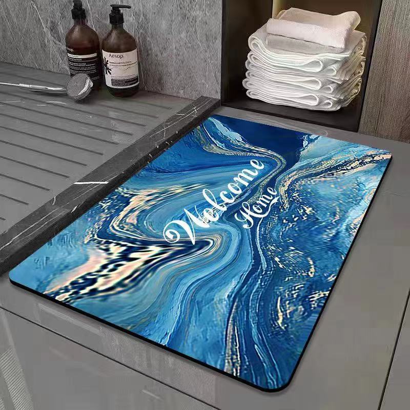 Alfombrilla de baño de tierra de diatomeas antideslizante para dropshipping transfronterizo Temu, alfombrilla de suelo para baño, alfombrilla de inodoro absorbente de agua de secado rápido, alfombrilla para puerta.