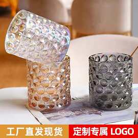 复古宫廷风珠点玻璃杯家用水杯啤酒杯果汁饮料杯咖啡杯威士忌酒杯