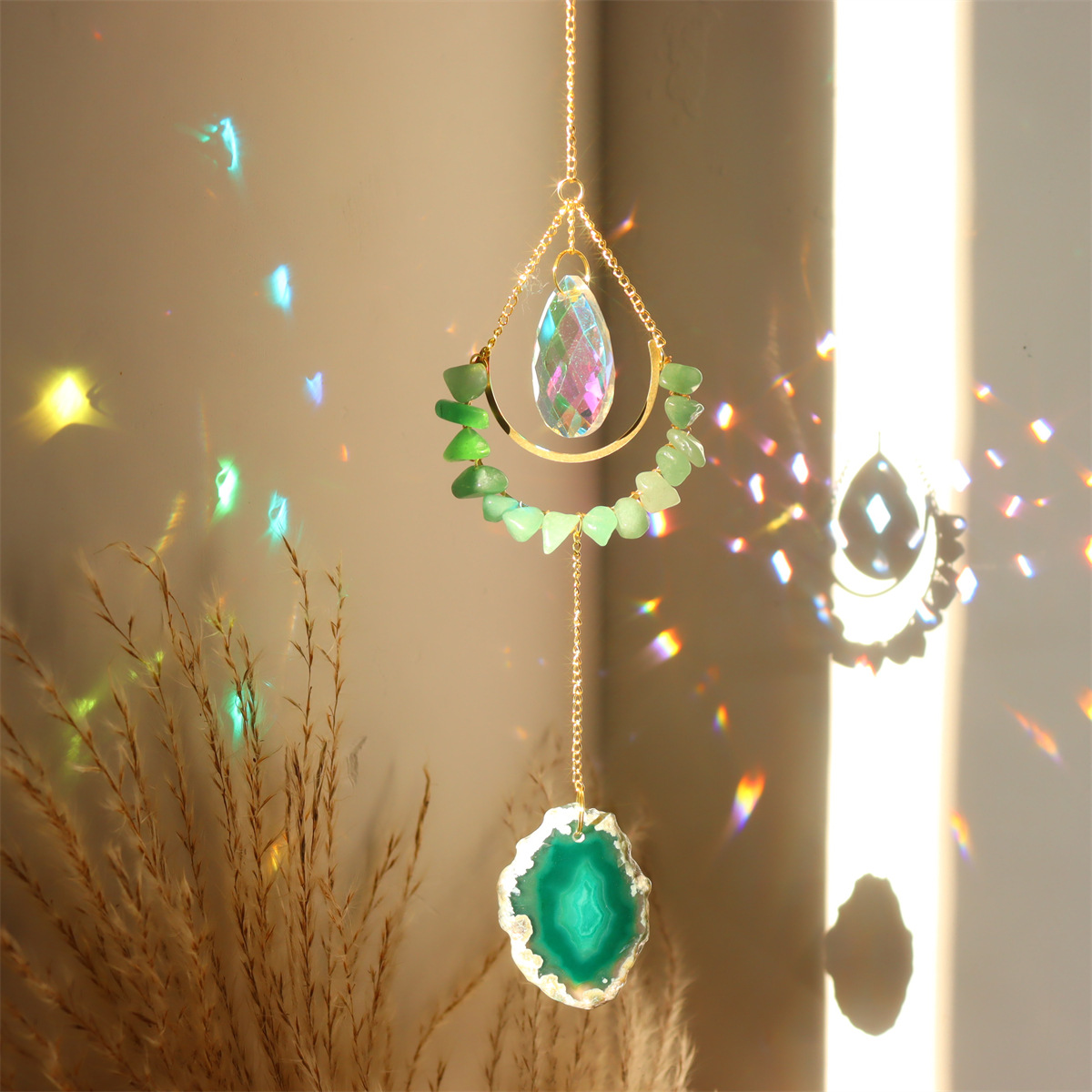 95g Weight pendant Home Textiles & Decor Type Pastoral Oval Crystal Pendant Artificial Decorations