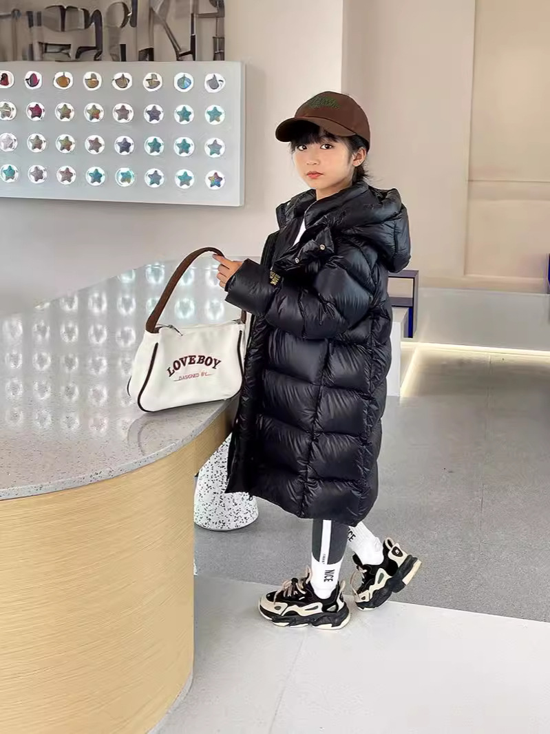 Children's long down jacket