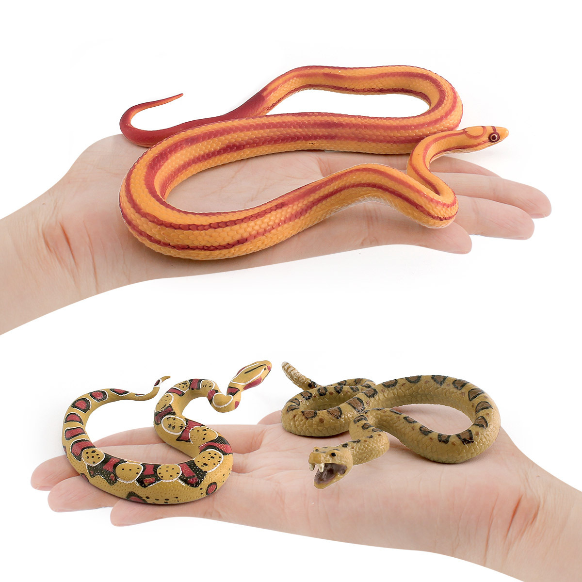 Transfronteriza simulación reptil modelo de serpiente de maíz serpiente de cascabel serpiente de cola roja truco de escritorio juguete de decoración estática