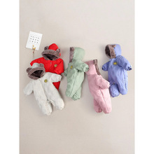 反季2025新款冬季婴儿男女宝宝羽绒棉爬服哈衣冬装新生儿保暖连体