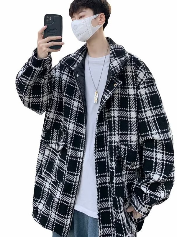 Versión coreana de la tendencia 2024 primavera y otoño abrigo guapo hombre ins marca de moda callejera estilo Hong Kong estilo japonés Harajuku chaqueta suelta