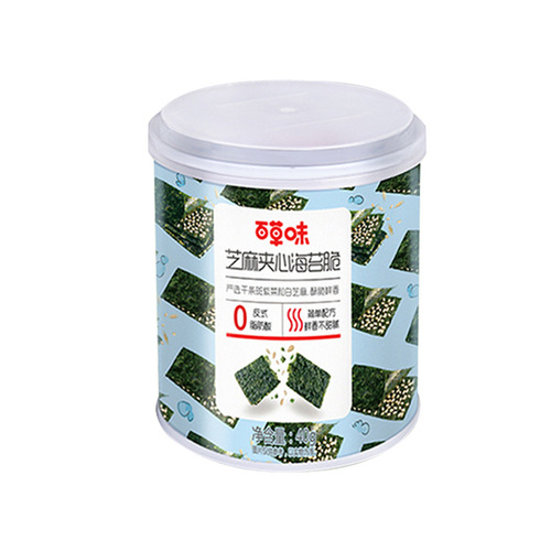Baicaowei Sesame-filled Seaweed Crispy Snack 40g Canned Ready-to-eat Nongou Sea Flavor Famous Brand Leisure Snack Wholesale