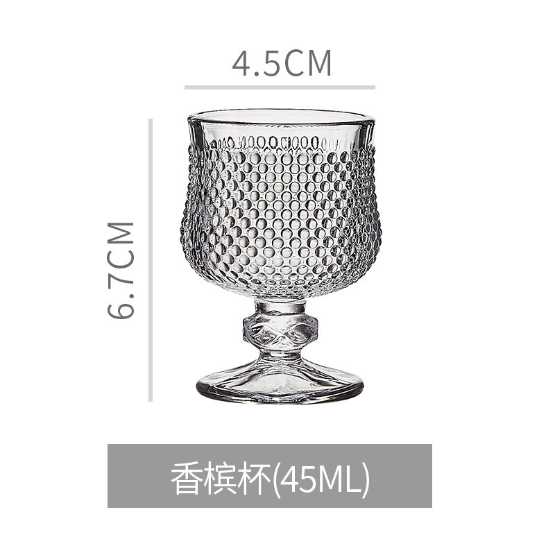 Nicho Zhongins tazas de champán en relieve francesas vintage tazas de alto pie de alto valor casero tazas de vino de mujer tazas de vidrio