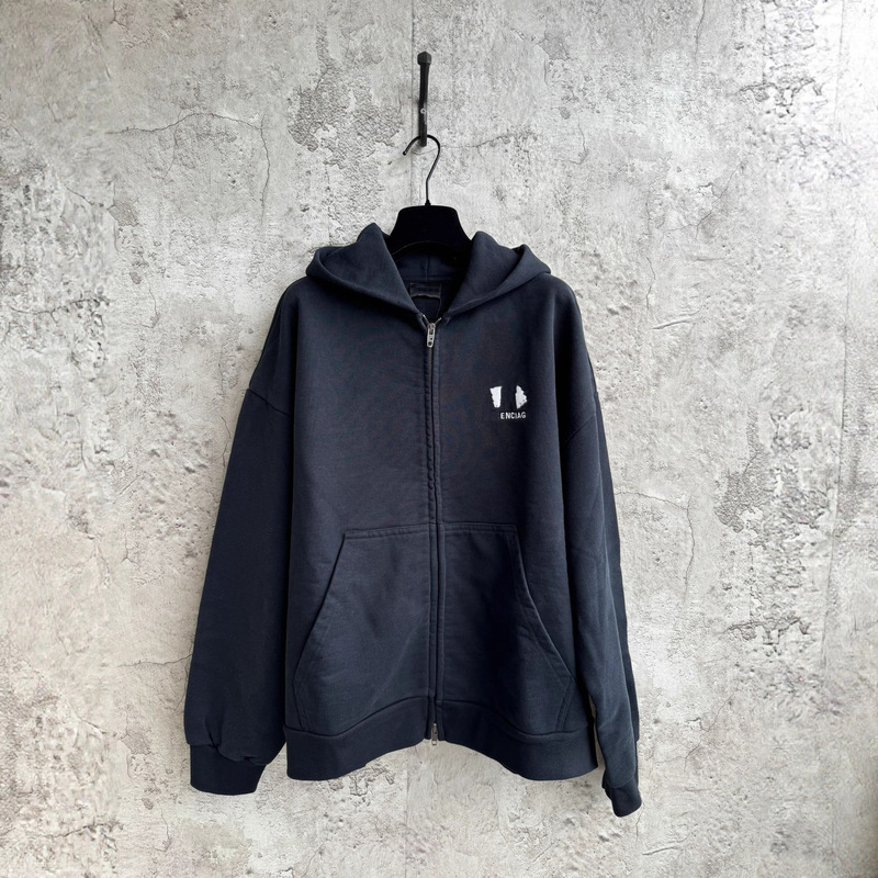 Cross-Border Jacket Popular High-Quality Bl New Small Label Embroidered Hooded Hoodie Os Loose Version for Men and Women Cross-Border Jacket Popular High-Quality Bl New Small Label Embroidered Hooded Hoodie Os Loose Version for Men and Women