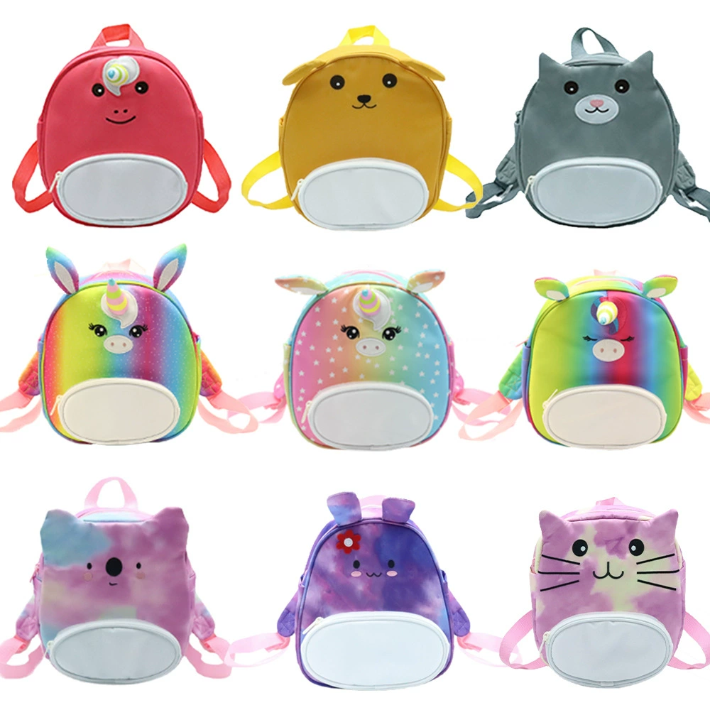 Детский рюкзак с единорогом из мультфильмов, красочный милый кролик, милый забавный свет От 3 до 5 лет школьная сумка для куклы для детского сада