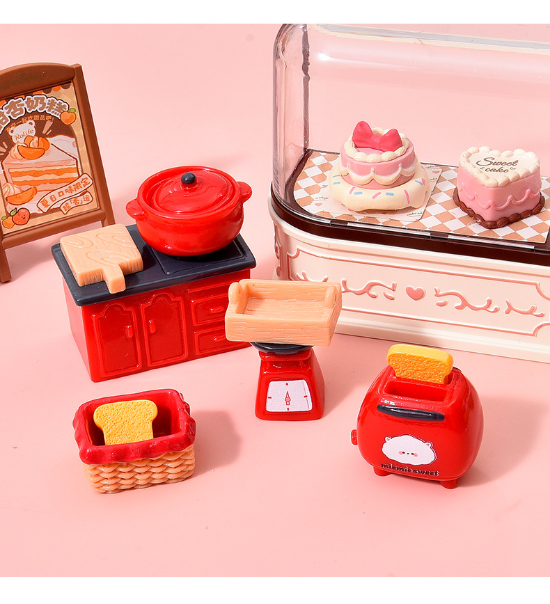 Simulated Retro Kitchen Utensils Set Resin Accessories Mini Kitchen DIY Dollhouse Pretend Play Toys Tabletop Decoration
