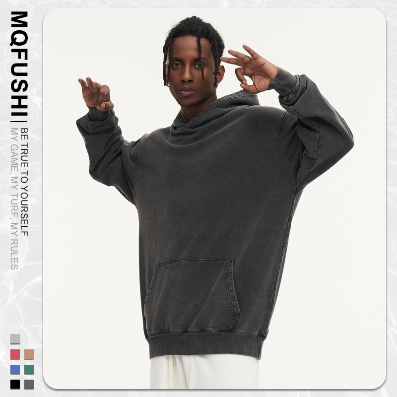 바틱 후드-블랙