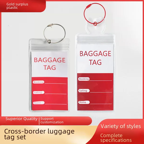Pvc Transparent Luggage Tag Cover, Suitcase Label Protection Card Holder, Work Id Employee Badge Plastic Protective Cover