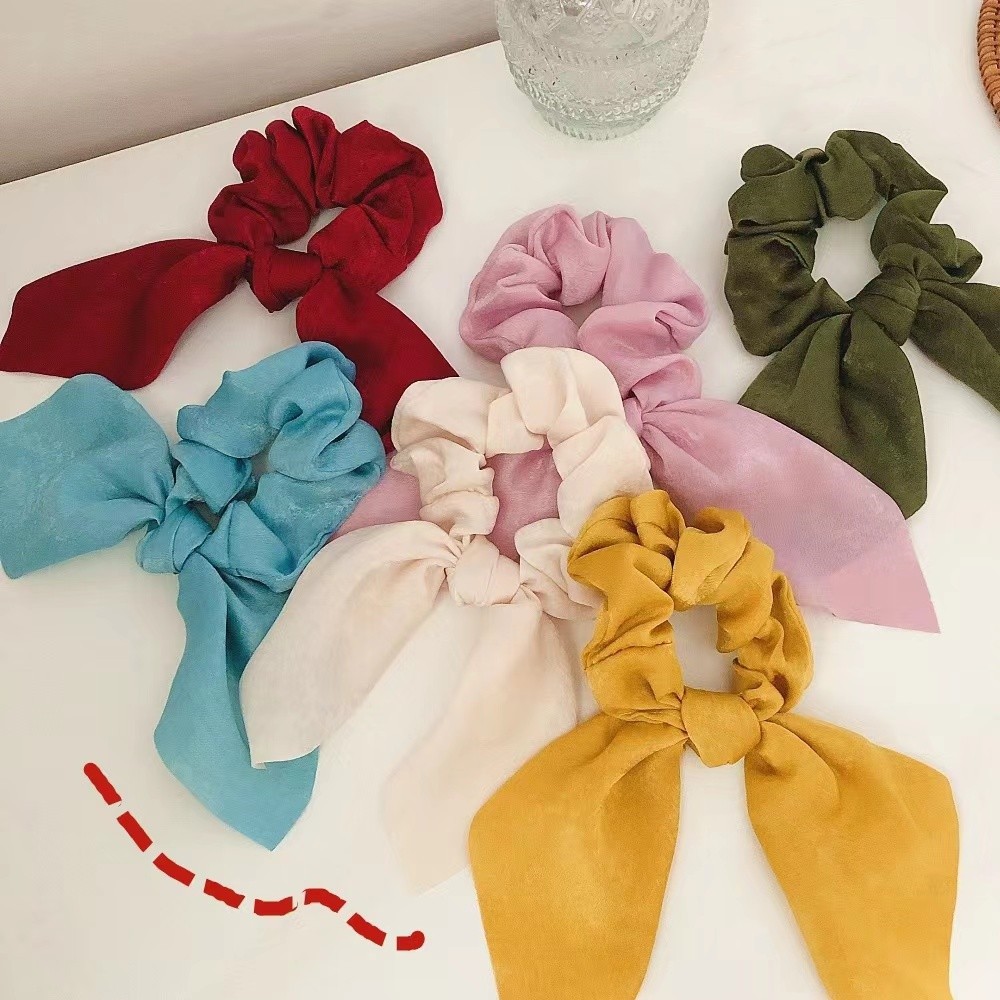 Simple Style Commute Solid Color Cloth Handmade Pleated Hair Tie display picture 1