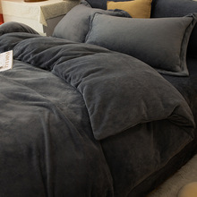 牛奶绒床上四件套冬季珊瑚绒厚法兰绒面法莱加绒被套男床单三件套