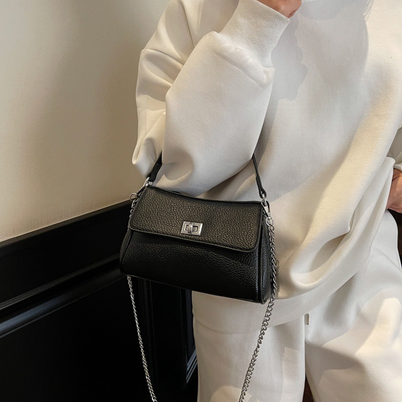 Bolso de textura transfronteriza 2025 verano nuevo bolso femenino simple patrón de lichi bolso de hombro cadena de moda bolso de mensajero