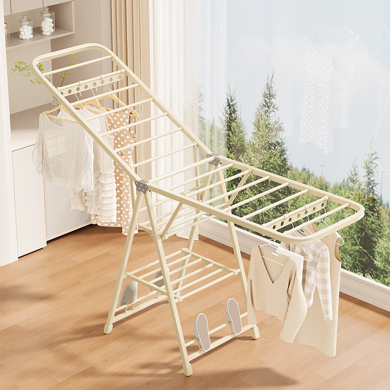 Foldable Clothes Drying Rack for Home Use, Balcony Drying Rack, Indoor Clothes Hanger, Outdoor Quilt Drying Rack, Floor-Standing Type
