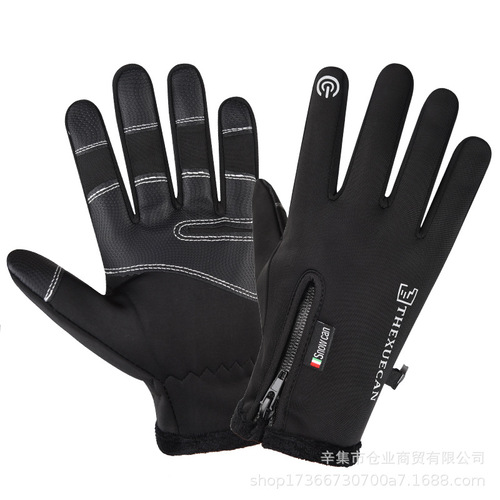 Outdoor sports cycling gloves for men winter full finger touch screen gloves for women anti-slip mountain climbing lined warm waterproof skiing gloves
