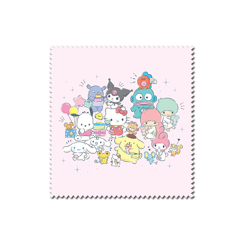 Sam's Family, Sam the Penguin, Ugly Fish, Hanton, Pacha Dog Themed Fiber Eyeglass Cleaning Cloth for Removing Stains and Fingerprints, Multiple Images