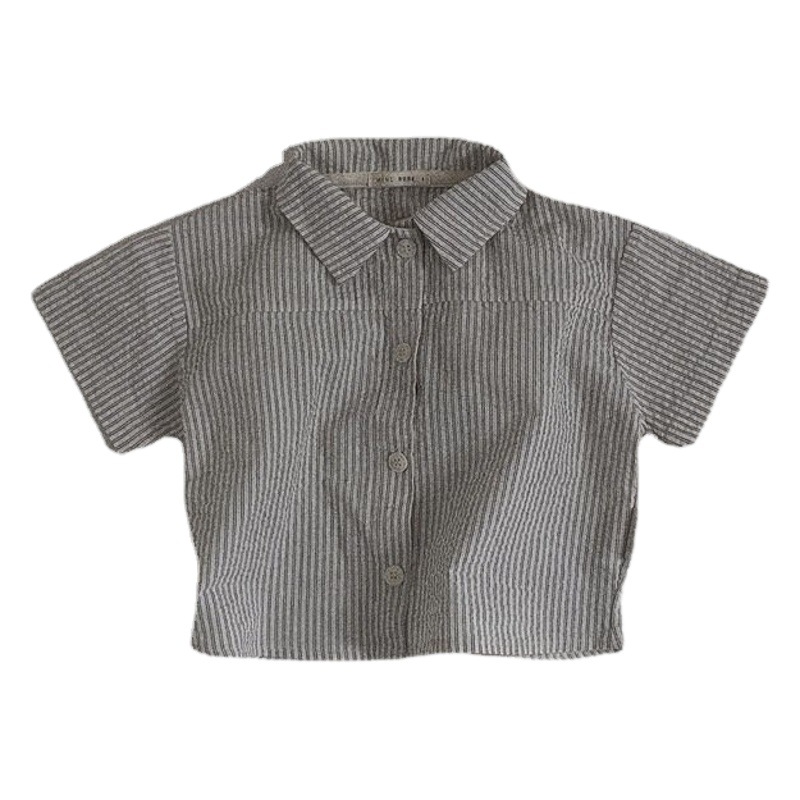 Bebé verano camisa delgada ropa de los niños del estilo coreano 2023 verano nuevo bebé verano camisa de manga corta