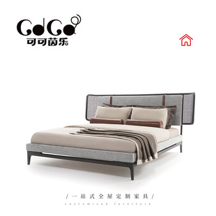 Minimalist Fabric Bed Bedroom Villa High-End Designer Large Apartment Simple Modern High-Leg Double Bed Wedding Bed