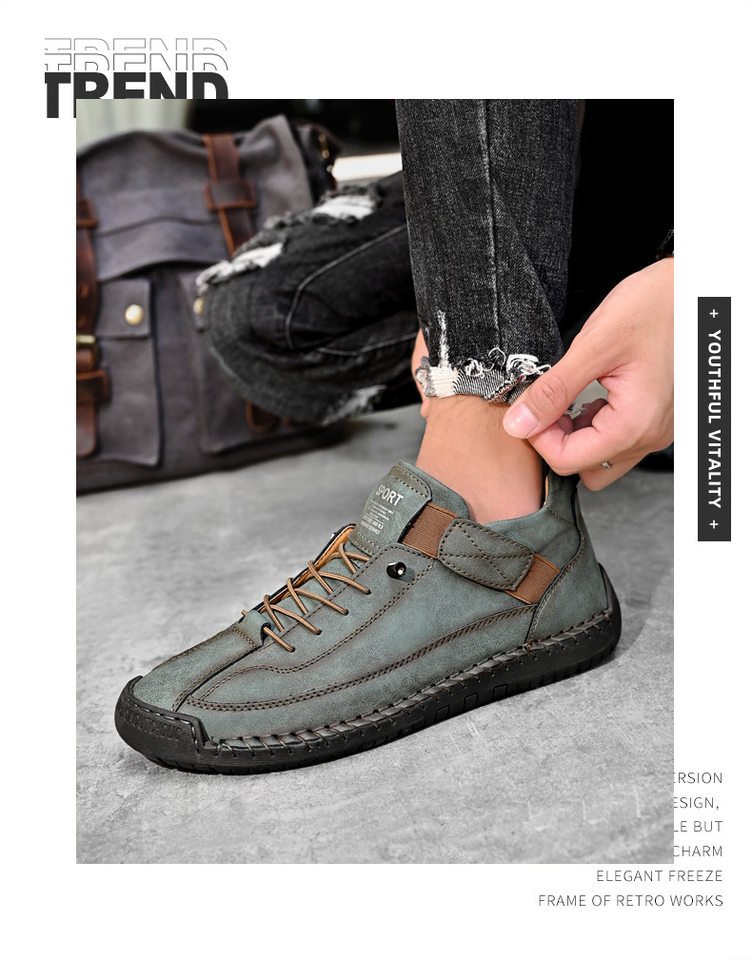 Bốt Martin cổ vừa unisex cỡ lớn, giày bốt da sợi nhỏ đế cao su, phong cách Hàn — 9888 Xanh quân đội, 9888 kaki, 9888 màu xanh lam, 9888 màu đen chi tiết 17