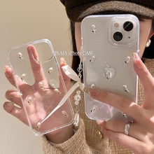 ins滴胶金属郁金香适用苹果15promax手机壳iphone14透明12女款13