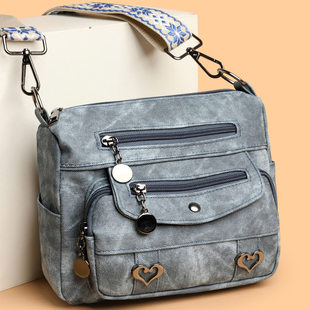 Shoulder bag, capacious one-shoulder bag, genuine leather